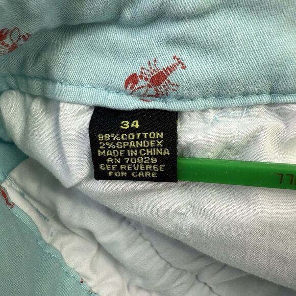 Carbon Shorts Freedom Flex Mens Sz 34 Blue Lobster/Crawfish Flat Front Chino - Picture 6 of 14